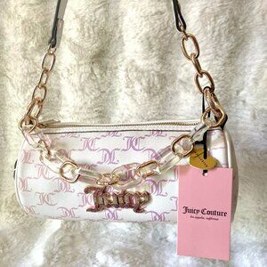 NEW Juicy Couture‎ Bling Bling Roll Bag in Angel White Multi
